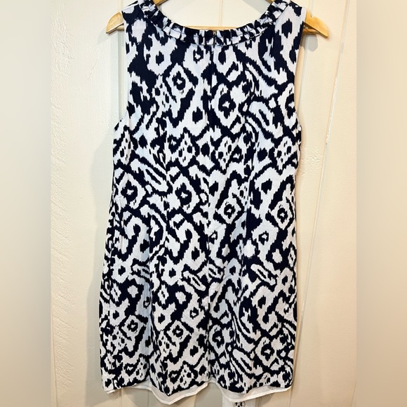 Loft Women’s blue and white shift dress sleeveless - Picture 3 of 7